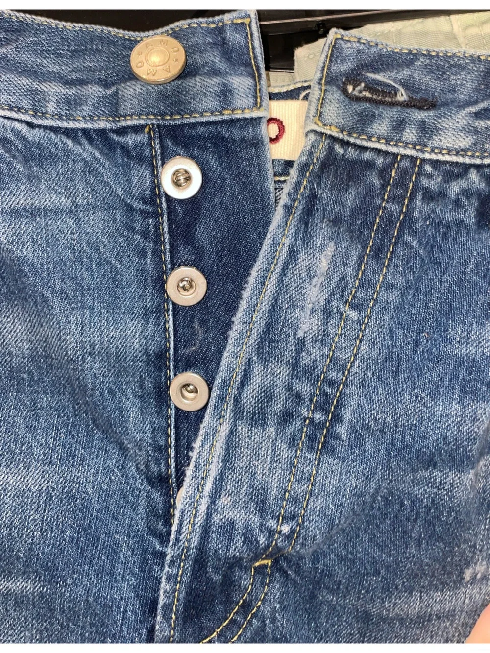 AMO Blue Denim Loverboy Cutoff Shorts